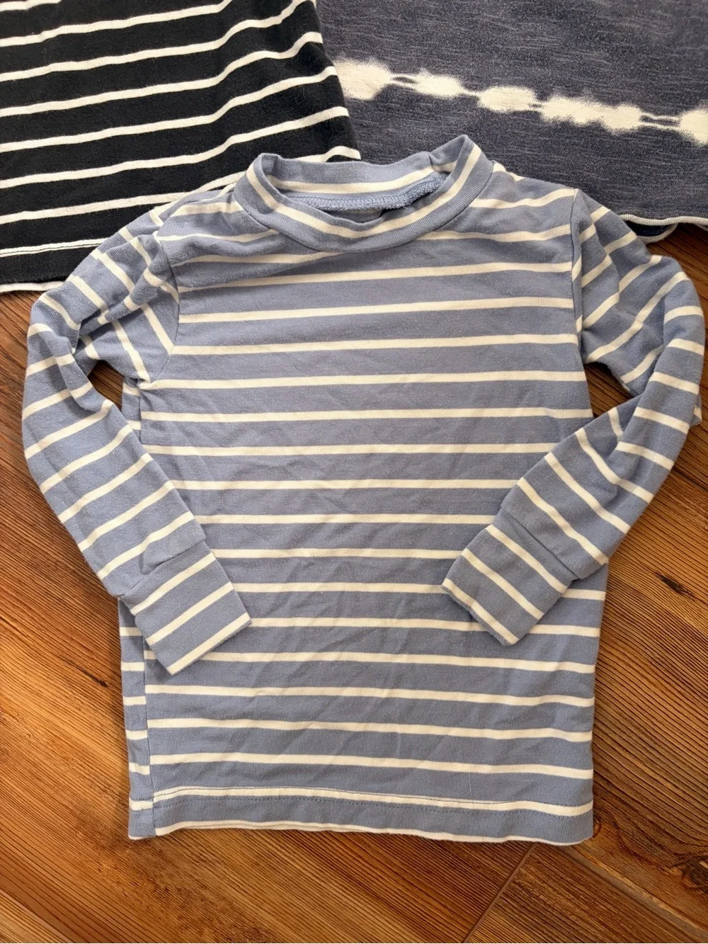 12 months Striped & Tie-Dye Short Sleeve Shirt Set - Navy, Black & Light Blue